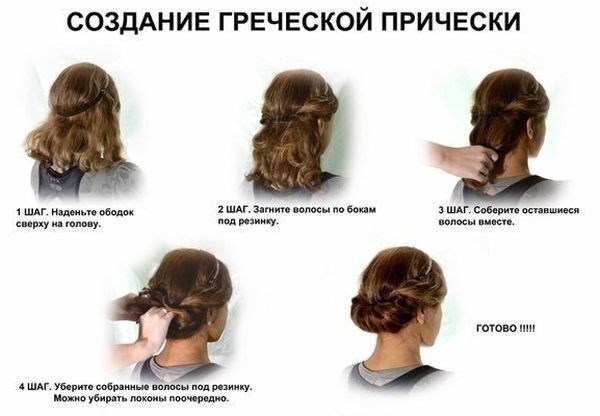 Як зробити грецьку зачіску на довге волосся. Стильні грецькі укладання9