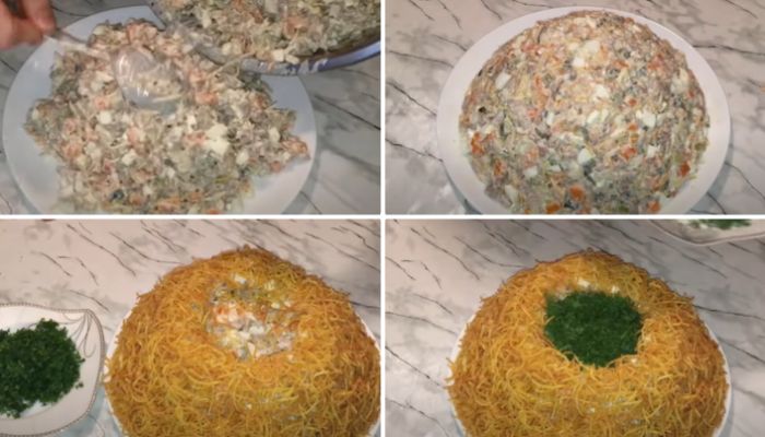 7 простих покрокових рецептів салату Гніздо Глухаря на будь-який смак