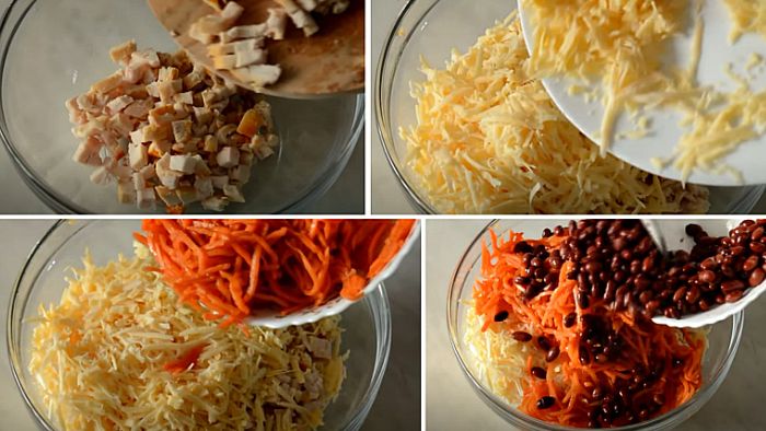 8 класичних рецептів салату з копченою куркою та корейською морквою: найсмачніші