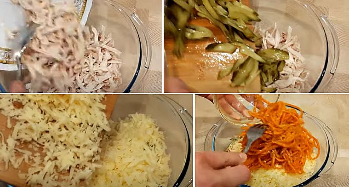 8 класичних рецептів салату з копченою куркою та корейською морквою: найсмачніші
