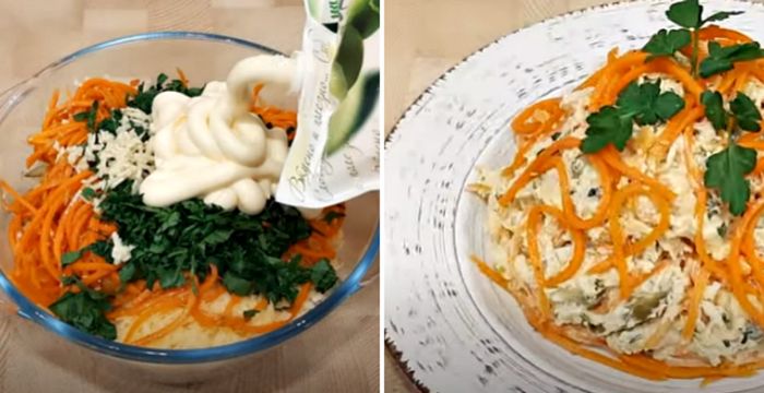 8 класичних рецептів салату з копченою куркою та корейською морквою: найсмачніші