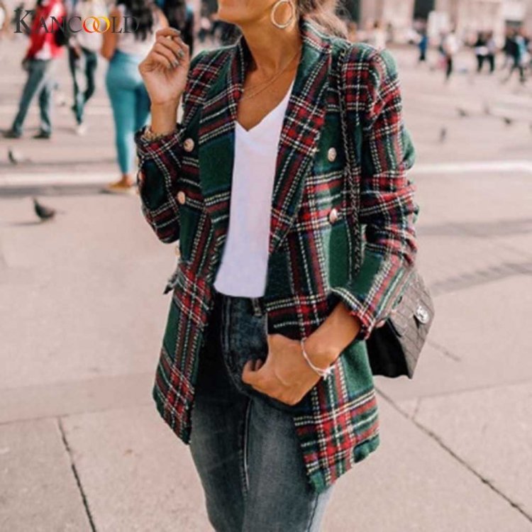 Клітчастий піджак Street Style