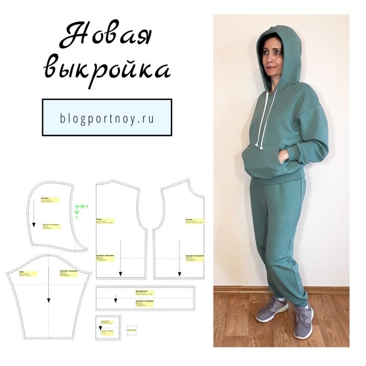 Викройка пальто з капюшоном 52 розміри