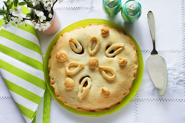 Пісний пиріг з капустою - пишний, м'який та ароматний