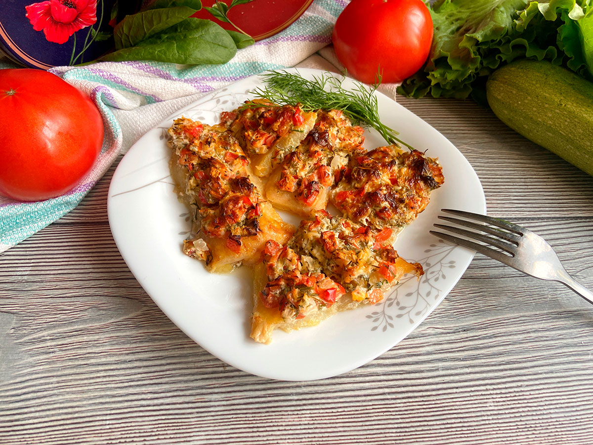 Пангасіус під шубою - проста, швидка та смачна страва