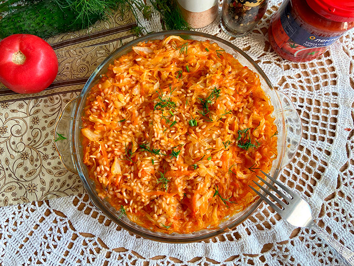 Рис з капустою в духовці - смачна та цікава страва