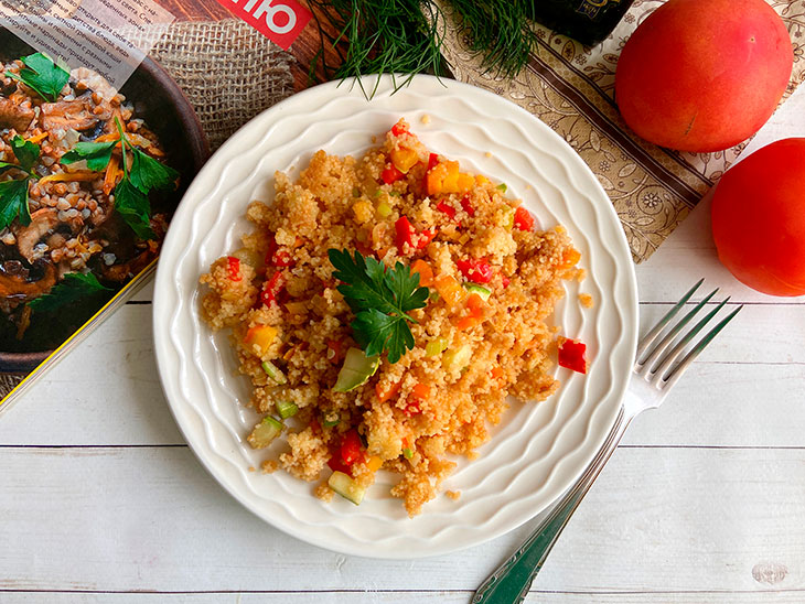 Кускус з овочами та соєвим соусом - смачно, корисно та оригінально