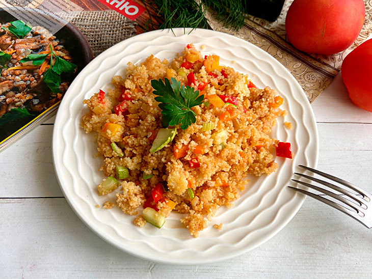 Кускус з овочами та соєвим соусом - смачно, корисно та оригінально