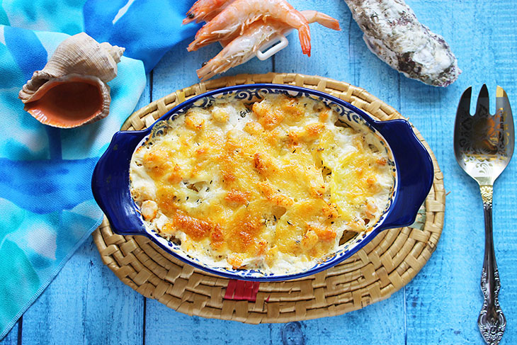 Гратен з картоплі з креветками: рецепт з фото покроково