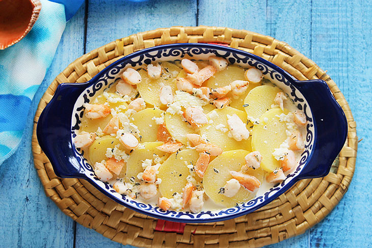 Гратен з картоплі з креветками: рецепт з фото покроково