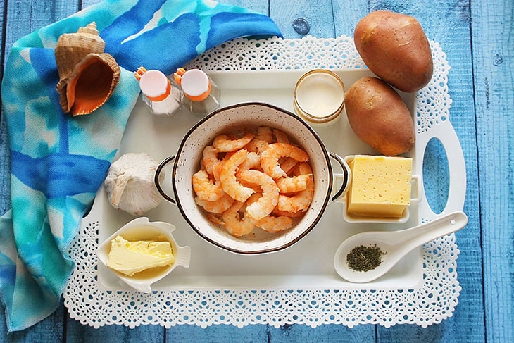 Гратен з картоплі з креветками: рецепт з фото покроково