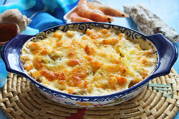 Гратен з картоплі з креветками: рецепт з фото покроково