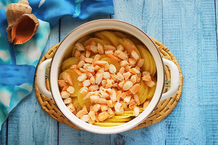 Гратен з картоплі з креветками: рецепт з фото покроково