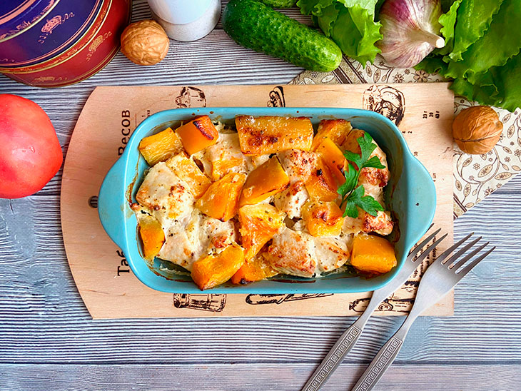 Індичка з гарбузом у духовці: рецепт з фото покроково