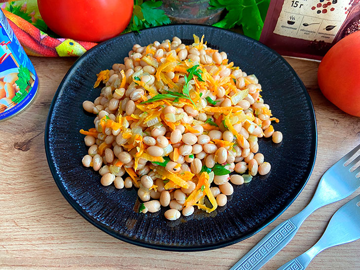 Салат із квасолі з морквою та цибулею: рецепт з фото покроково