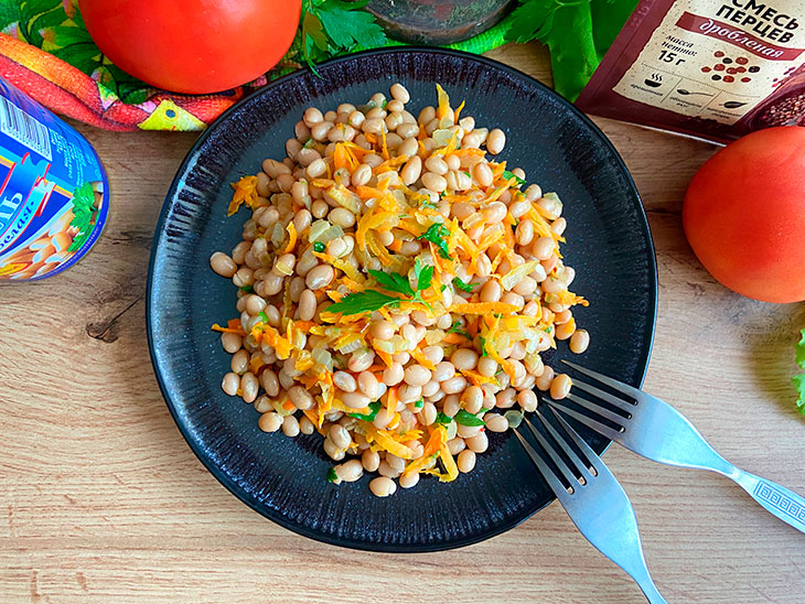 Салат із квасолі з морквою та цибулею: рецепт з фото покроково