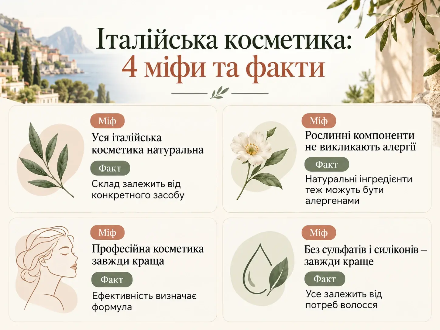 Італійська косметика: 4 міфи та факти
